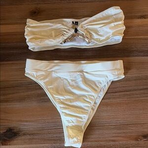 Cream Bikini with Gold Accent
